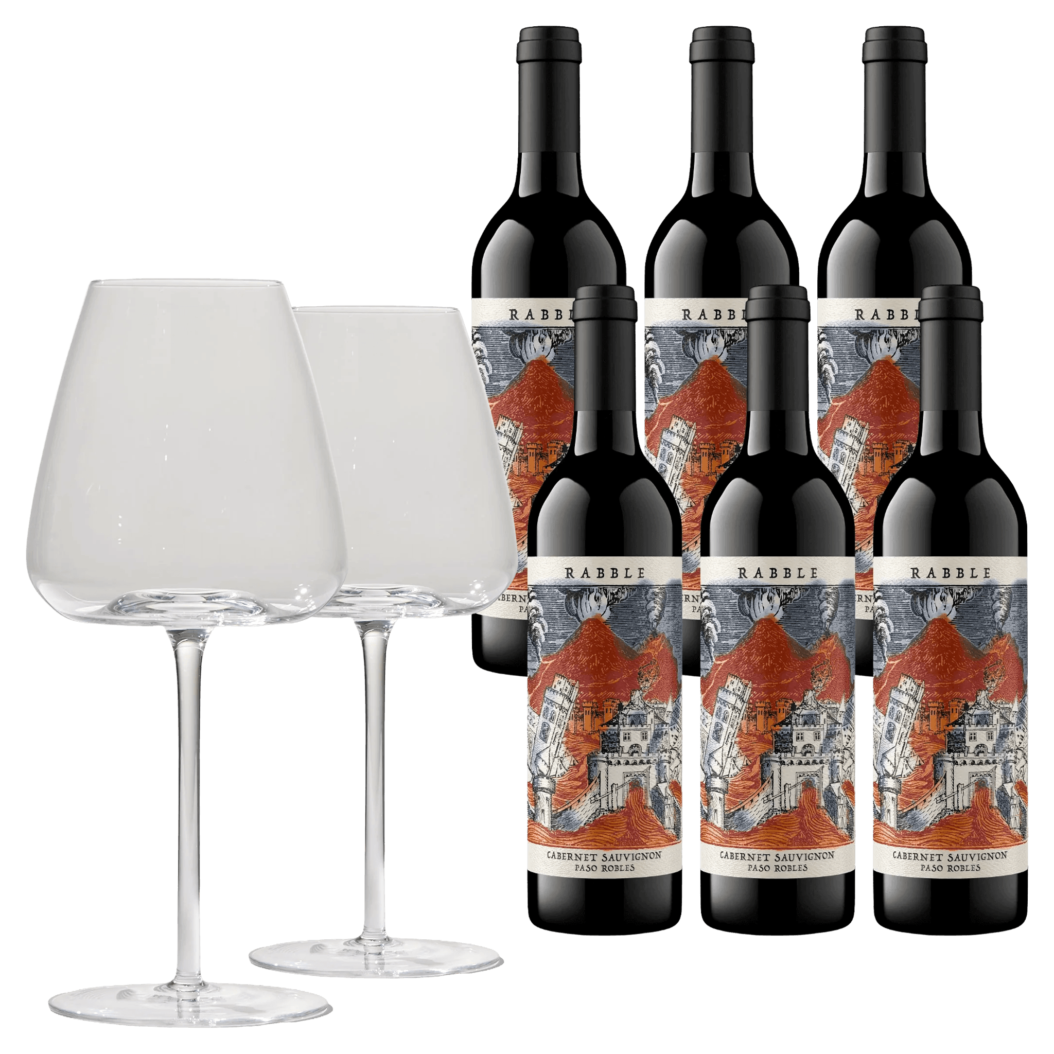 Gør Mors Dag uforglemmelig med 6 fl. Rabble 2023 + 2 stk. Bold Bourgogne Glas