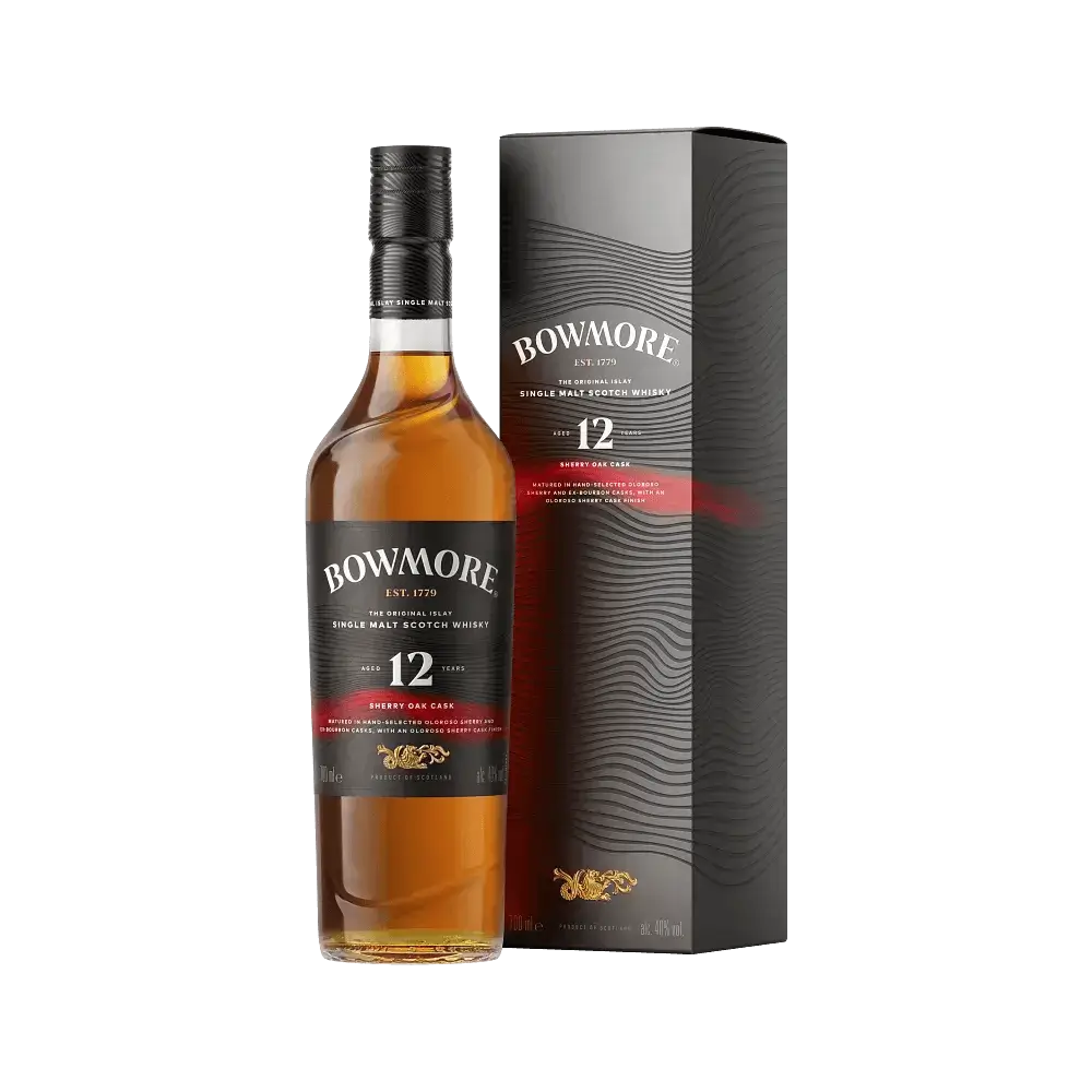 Bowmore 12 Year Old Sherry Oak Cask Flaske og Box