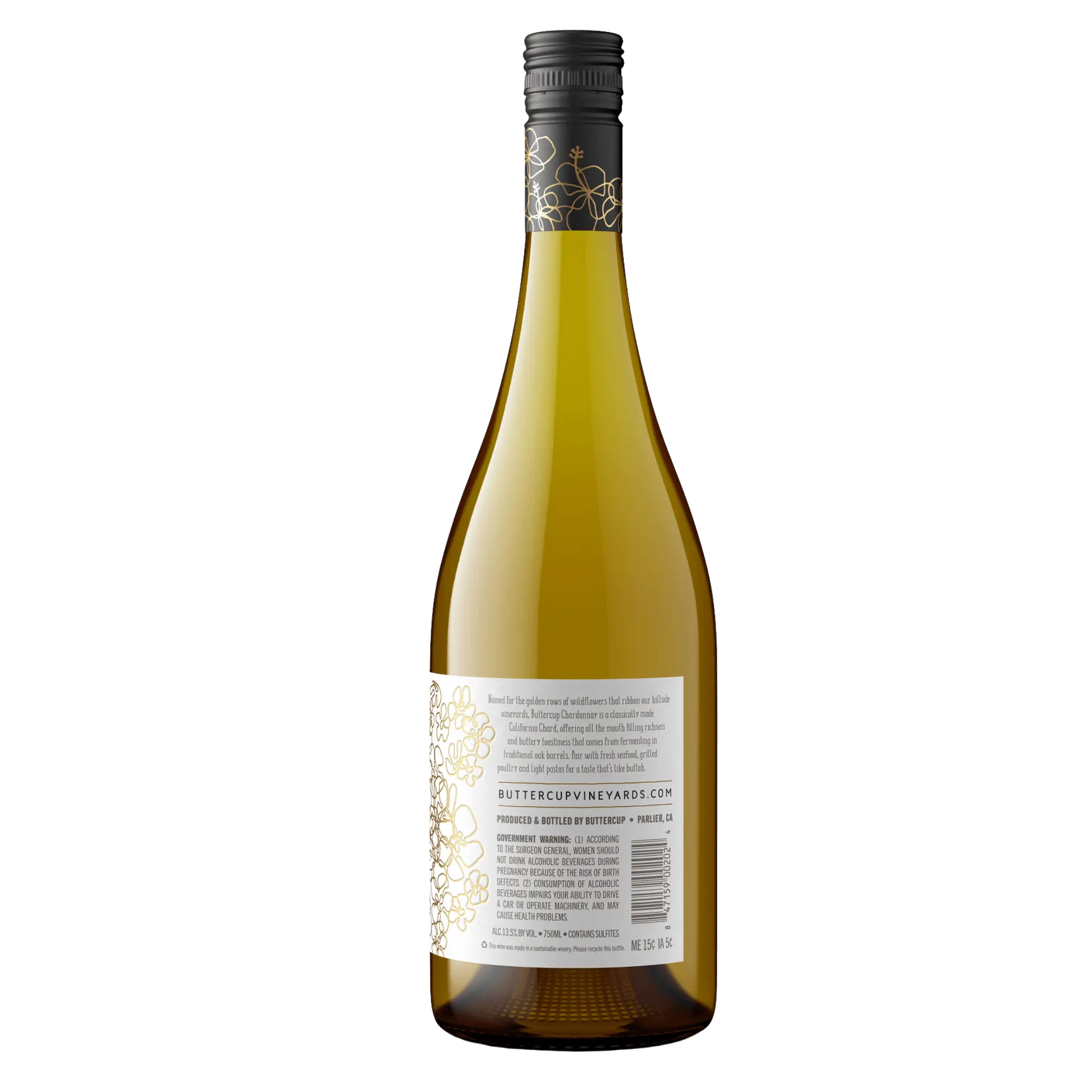 Buttercup Chardonnay 2024 Hvidvin Bagside