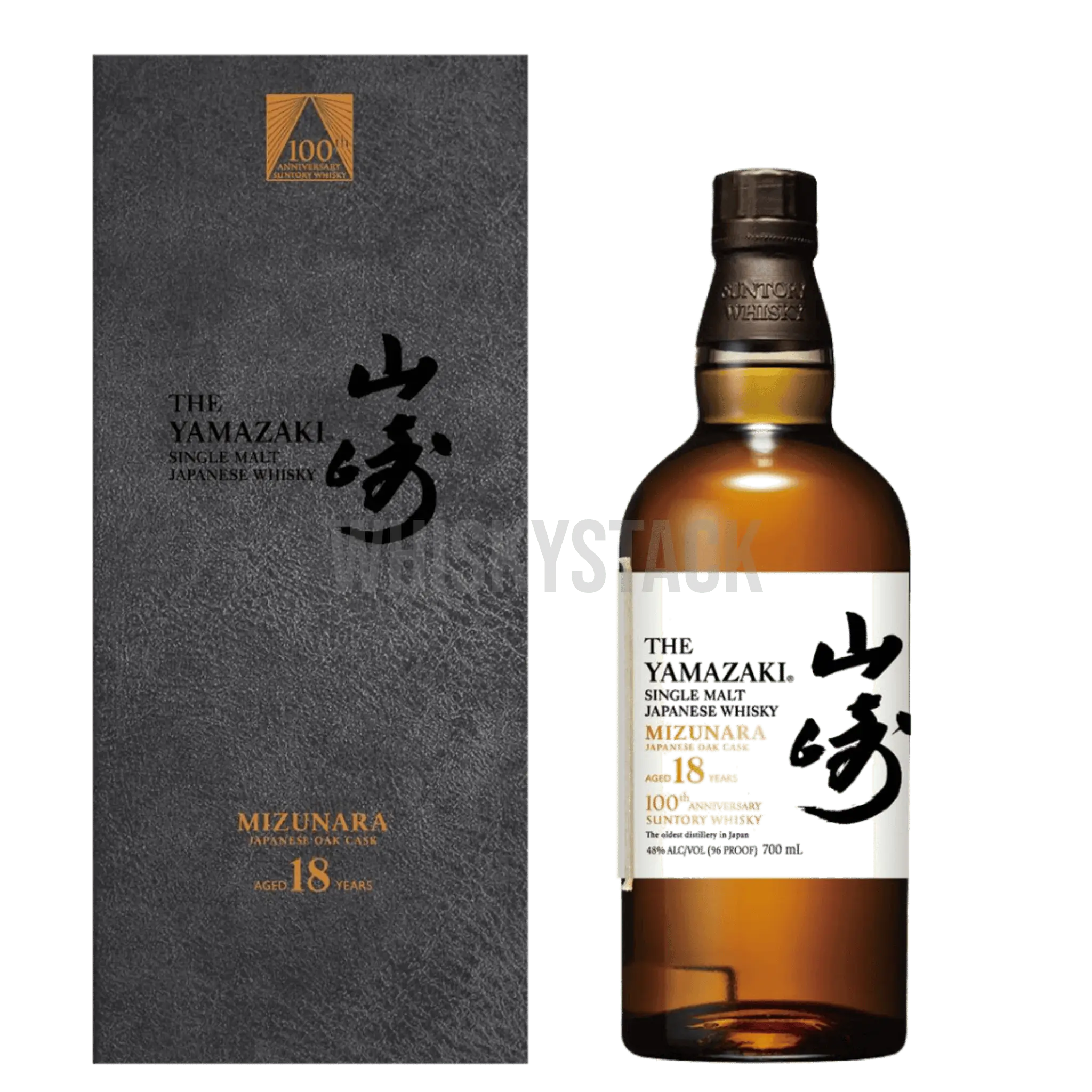 Yamazaki 18 års Mizunara Cask 100th Anniversary - Flaske og Box