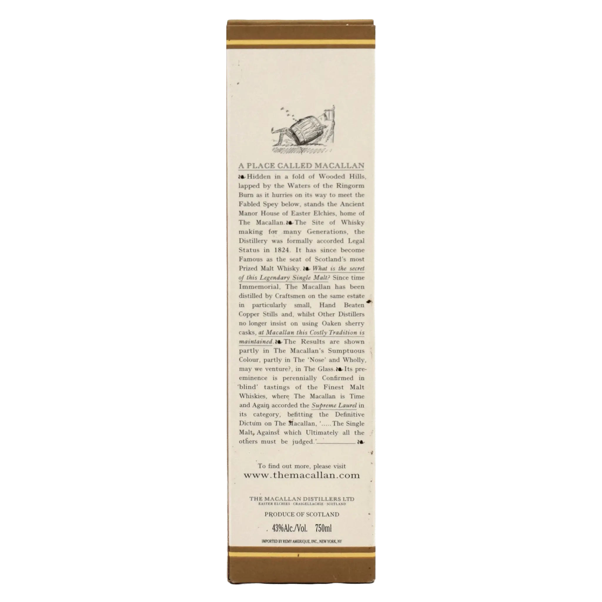 Macallan 12 Year Single Highland Malt Scotch Whisky Whiskystack Box back