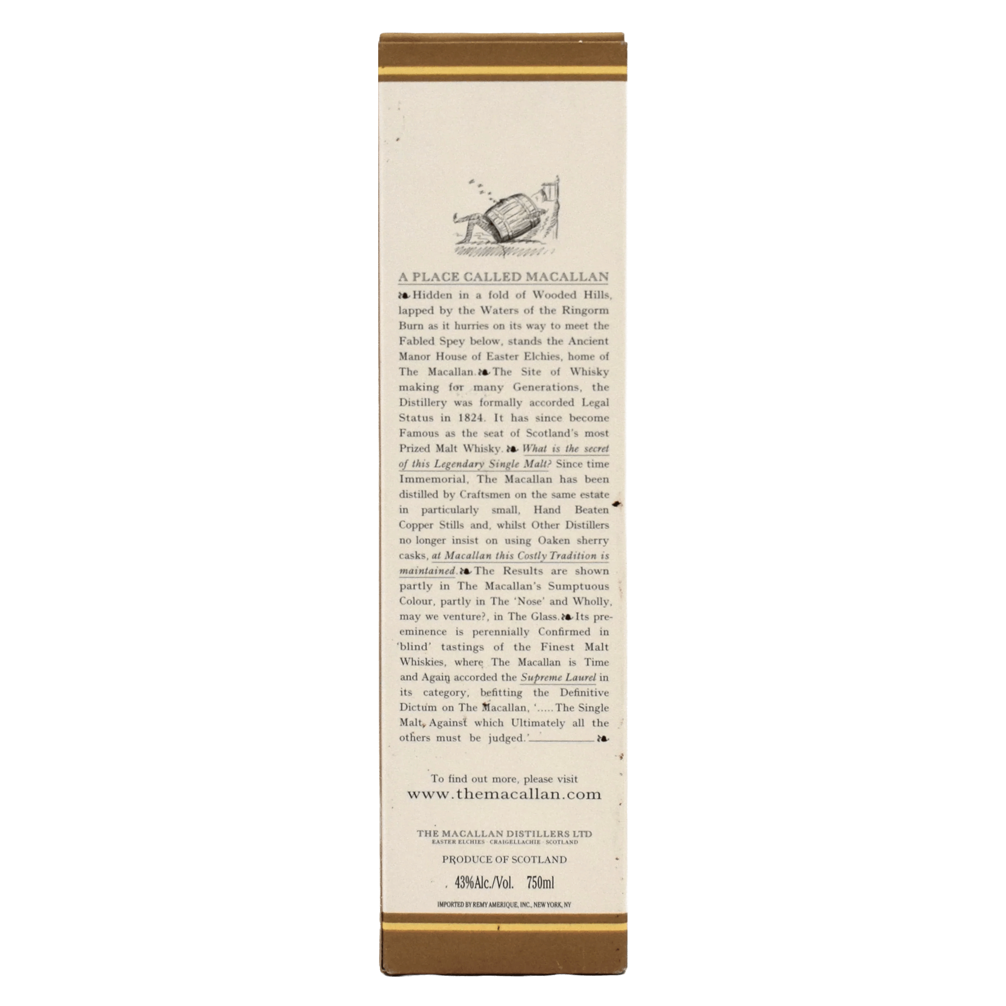 Macallan 12 Year Single Highland Malt Scotch Whisky Whiskystack Box back