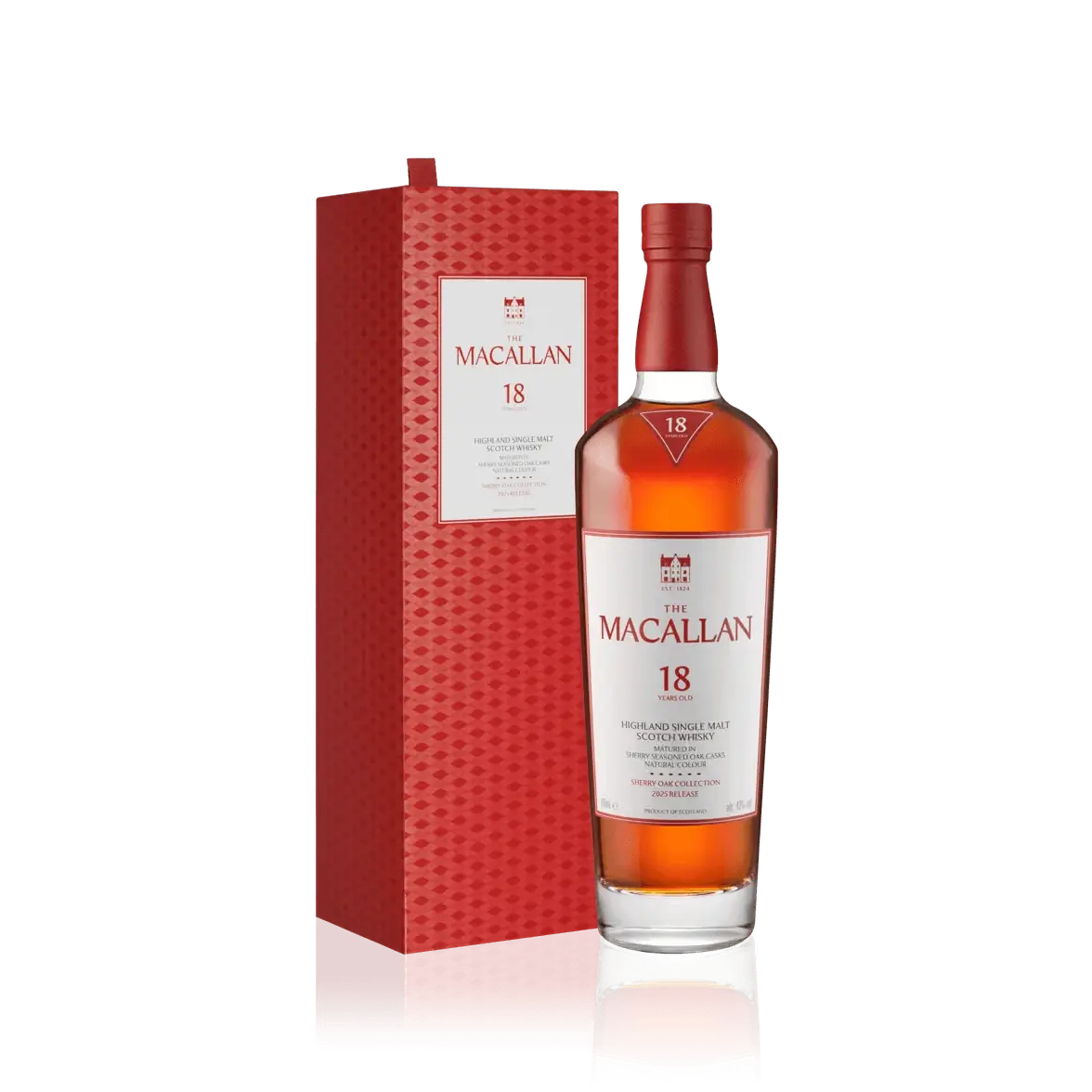 The Macallan Sherry Oak 18 YO 2025 – Single Malt Whisky Flaske og Boks