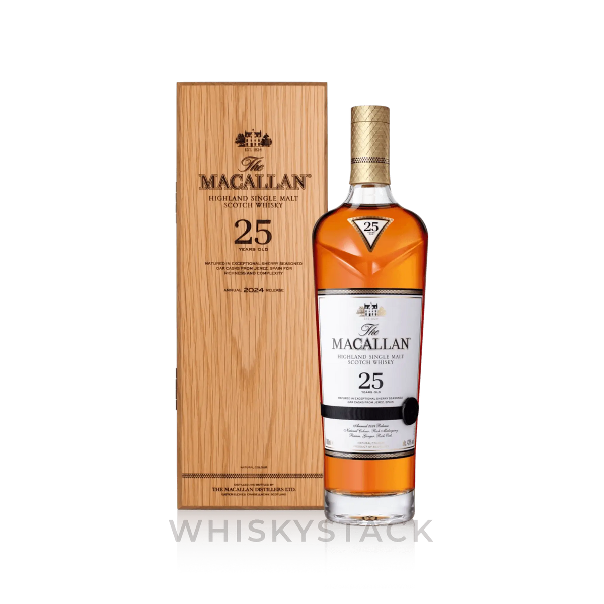 The Macallan Sherry Oak 25 Years Old – 2024 Release Boks og Flaske
