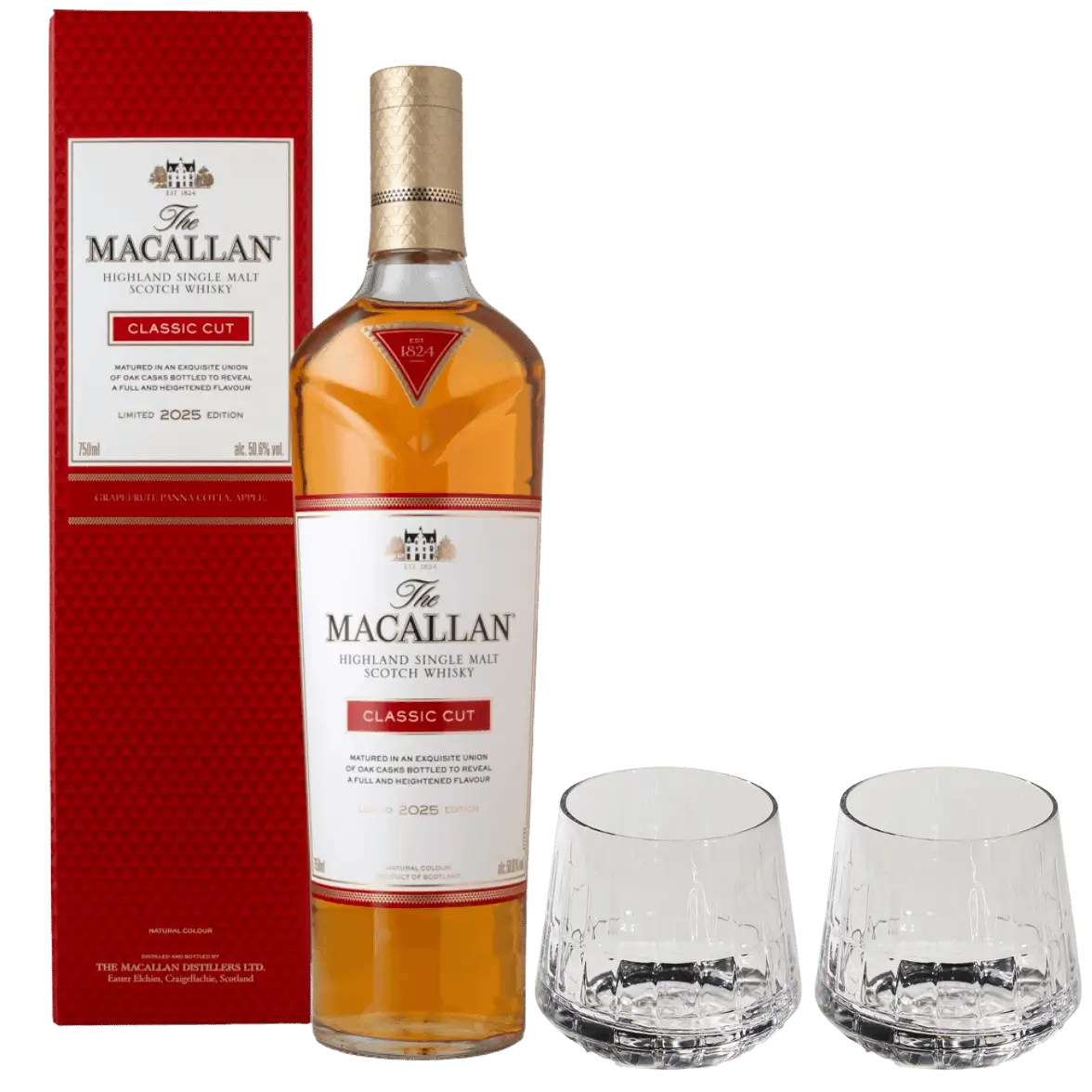 Macallan Classic Cut 2025 Edition – Pakke med Whiskyglas