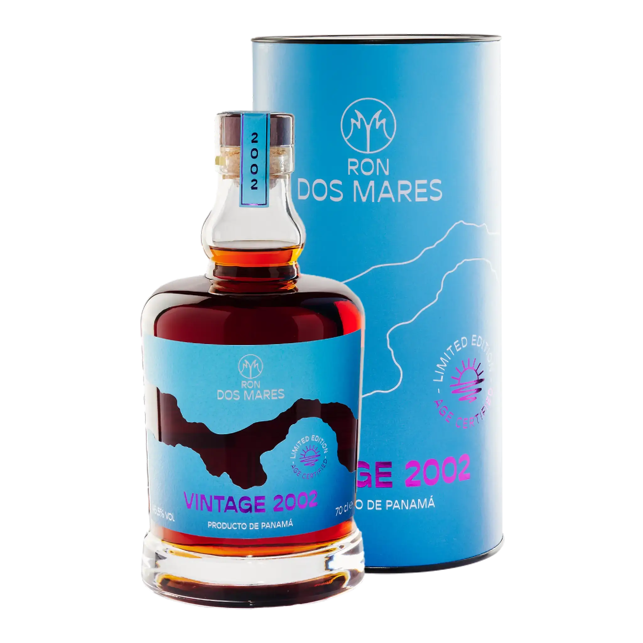 Ron Dos Mares Vintage 2002 Vintage Limited Edition 22 År Panama Rom Bottle