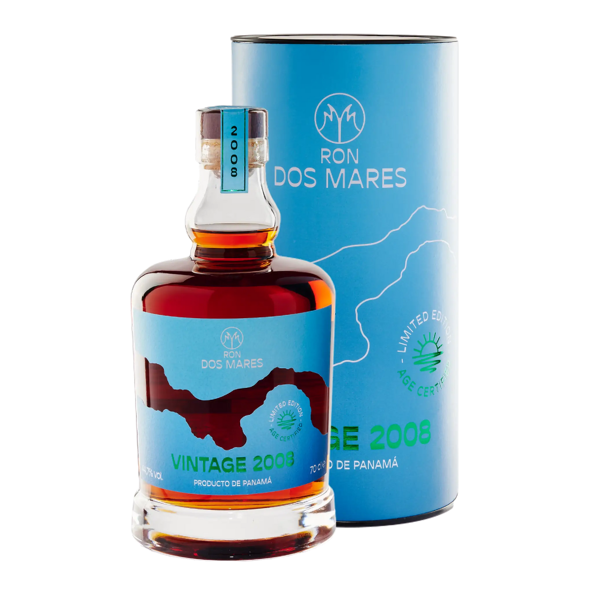 Ron Dos Mares Vintage 2008 Vintage Limited Edition 16 År Panama Rom Flaske