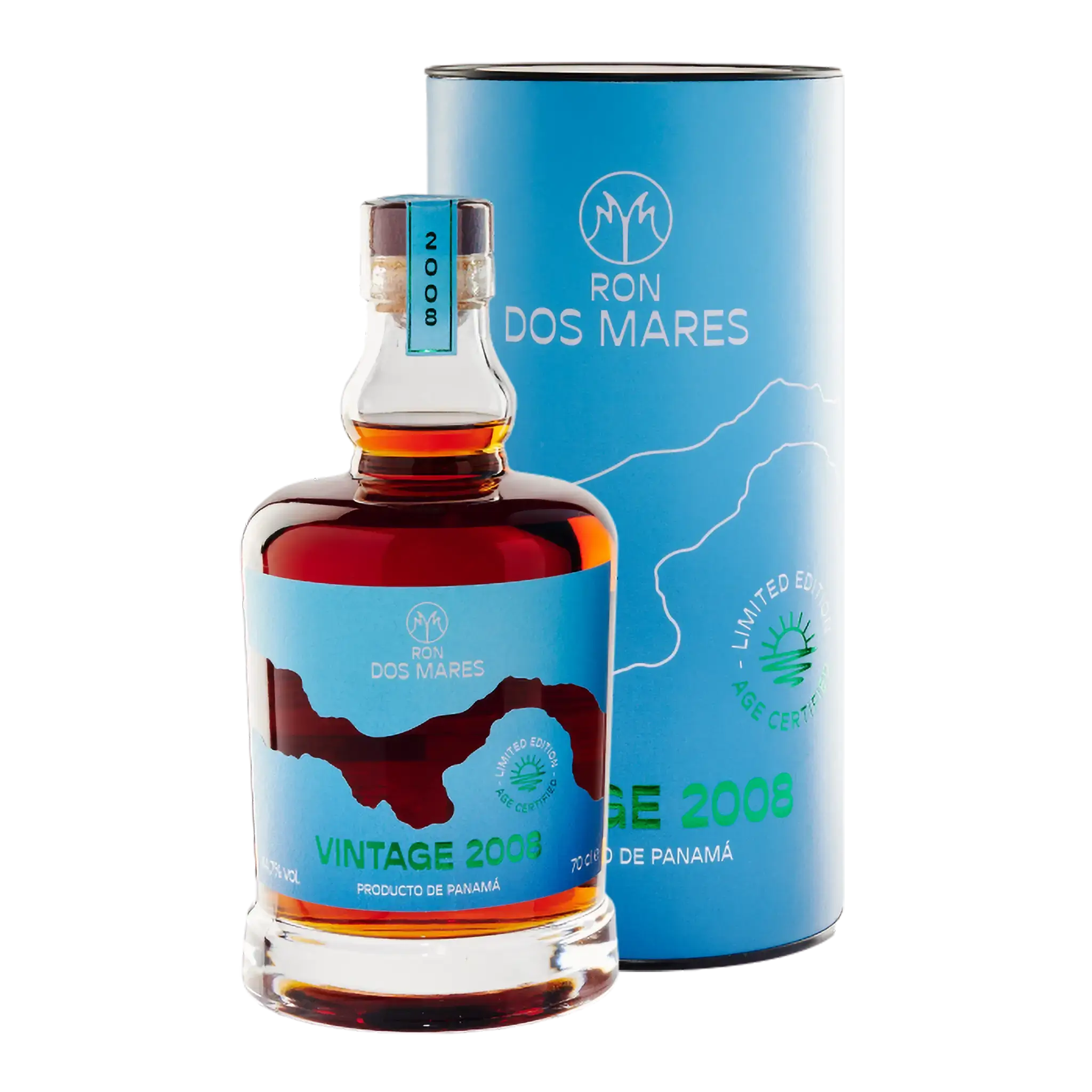 Ron Dos Mares Vintage 2008 Vintage Limited Edition 16 År Panama Rom Flaske
