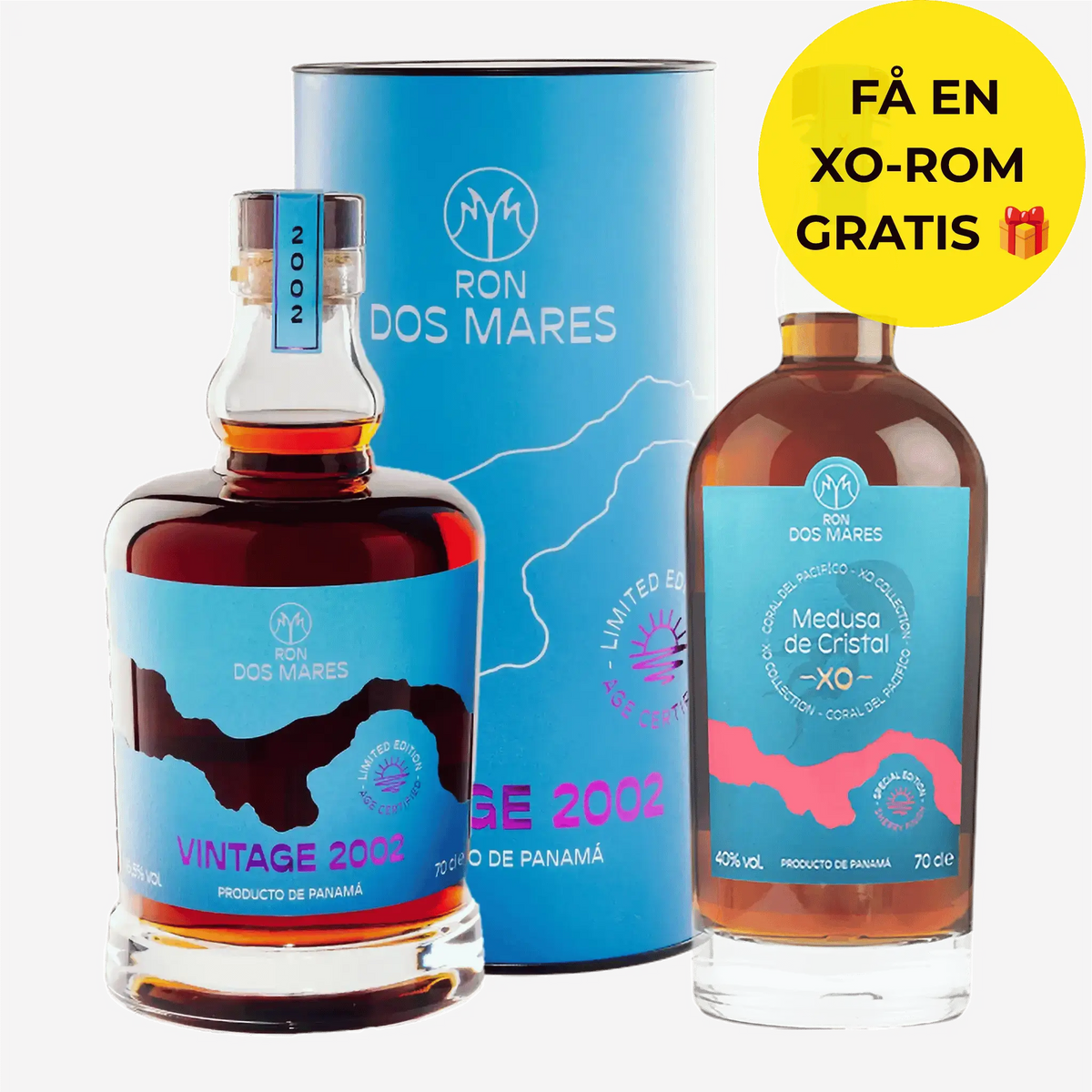 Ron Dos Mares 2002 Vintage Limited Edition 22 år + GRATIS 70 CL. XO ROM (Valgfri)