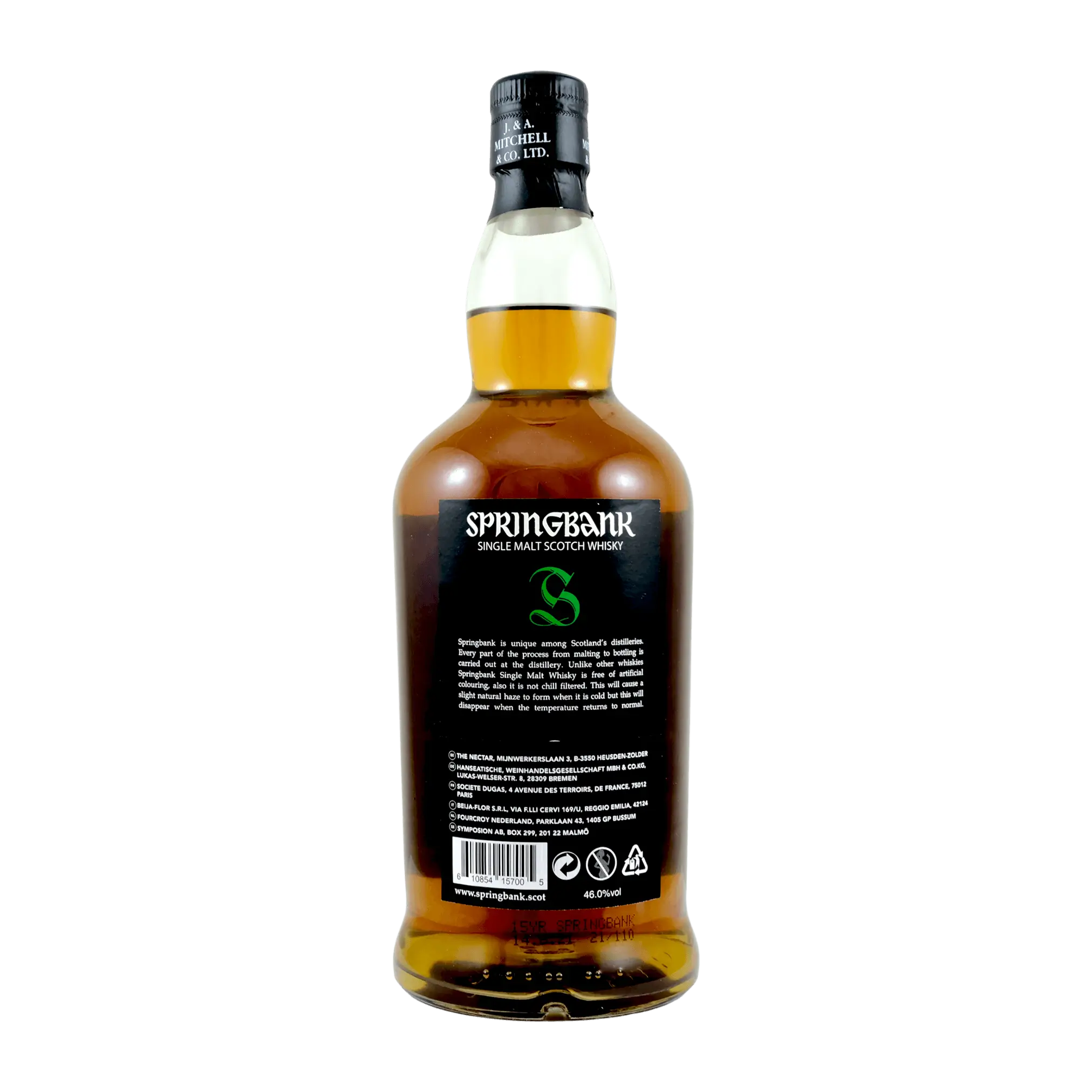 Springbank 15 Year Old 2021 Whisky Whiskystack Back