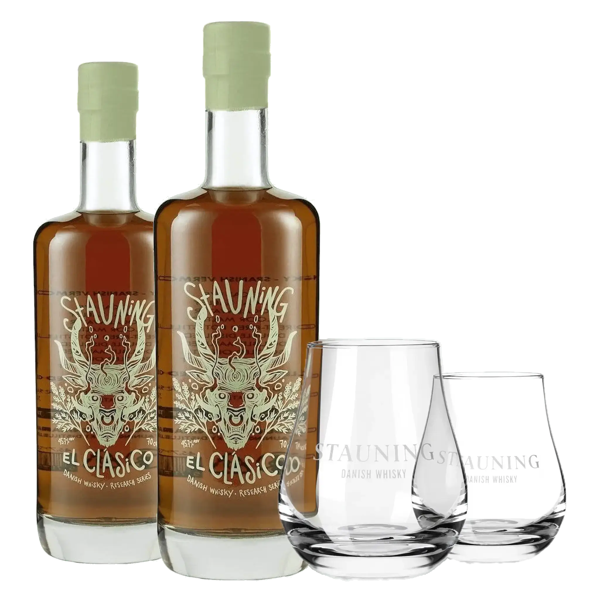 2 fl. Stauning El Clásico + 2 stk. GRATIS Stauning Whiskyglas
