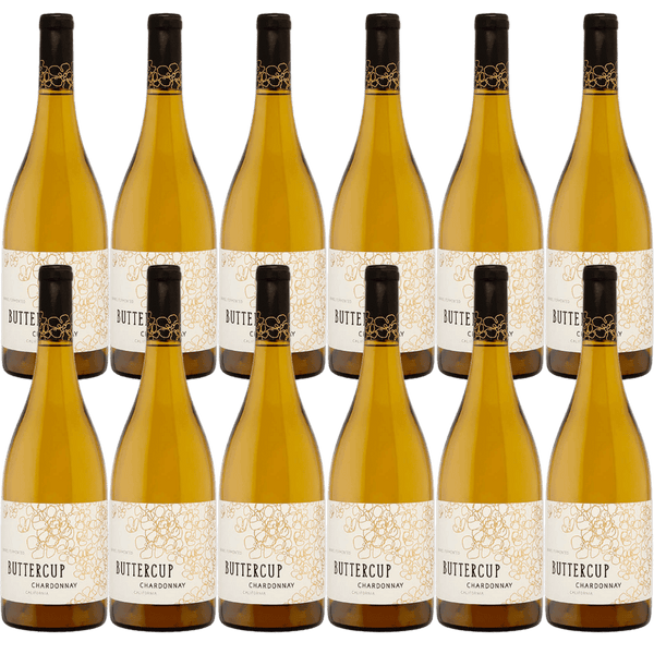 Smørblød nydelse i hver flaske – Buttercup Chardonnay i 12-pak