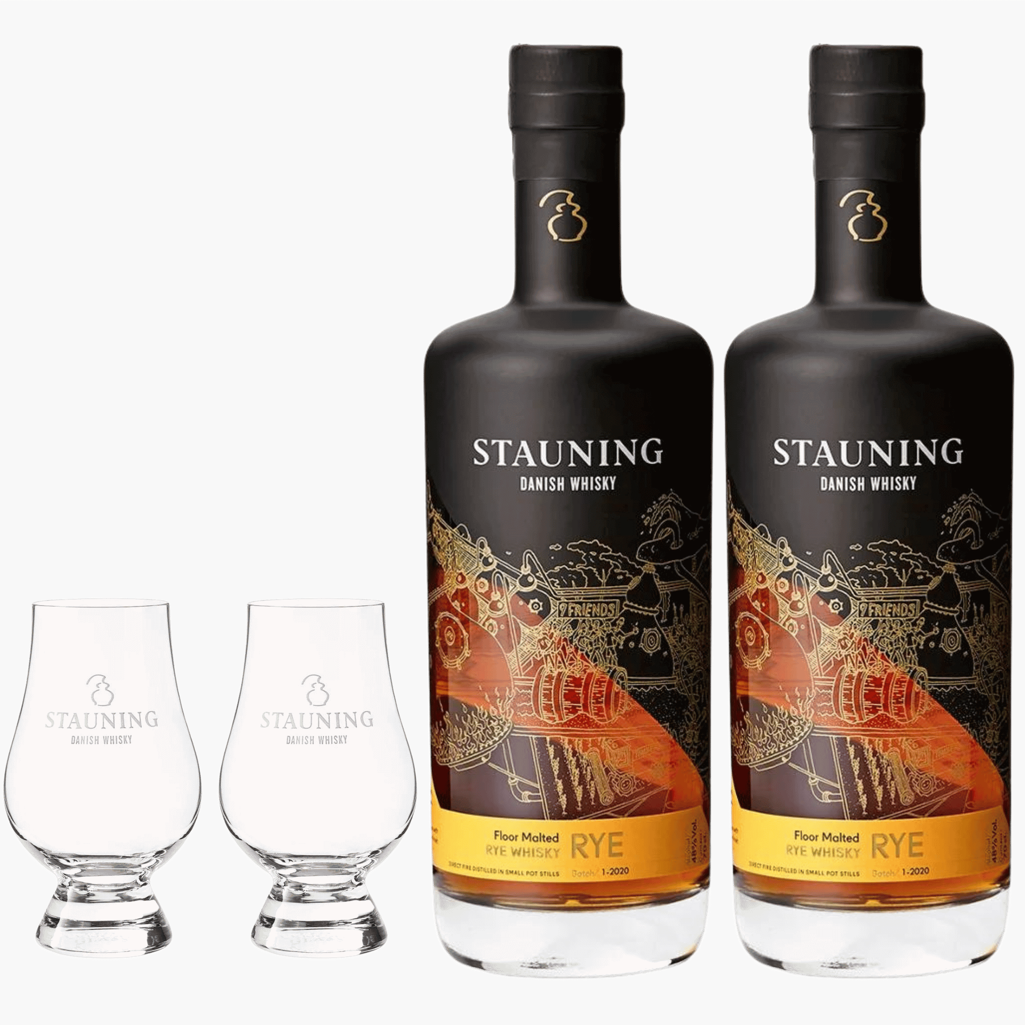 Stauning Rye Whisky-tilbud: 2 flasker + 2 glas til en fantastisk pris!