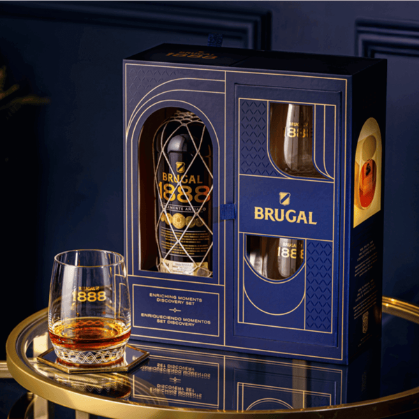Brugal 1888 Gavepakke med 2 glas – Eksklusiv romgave