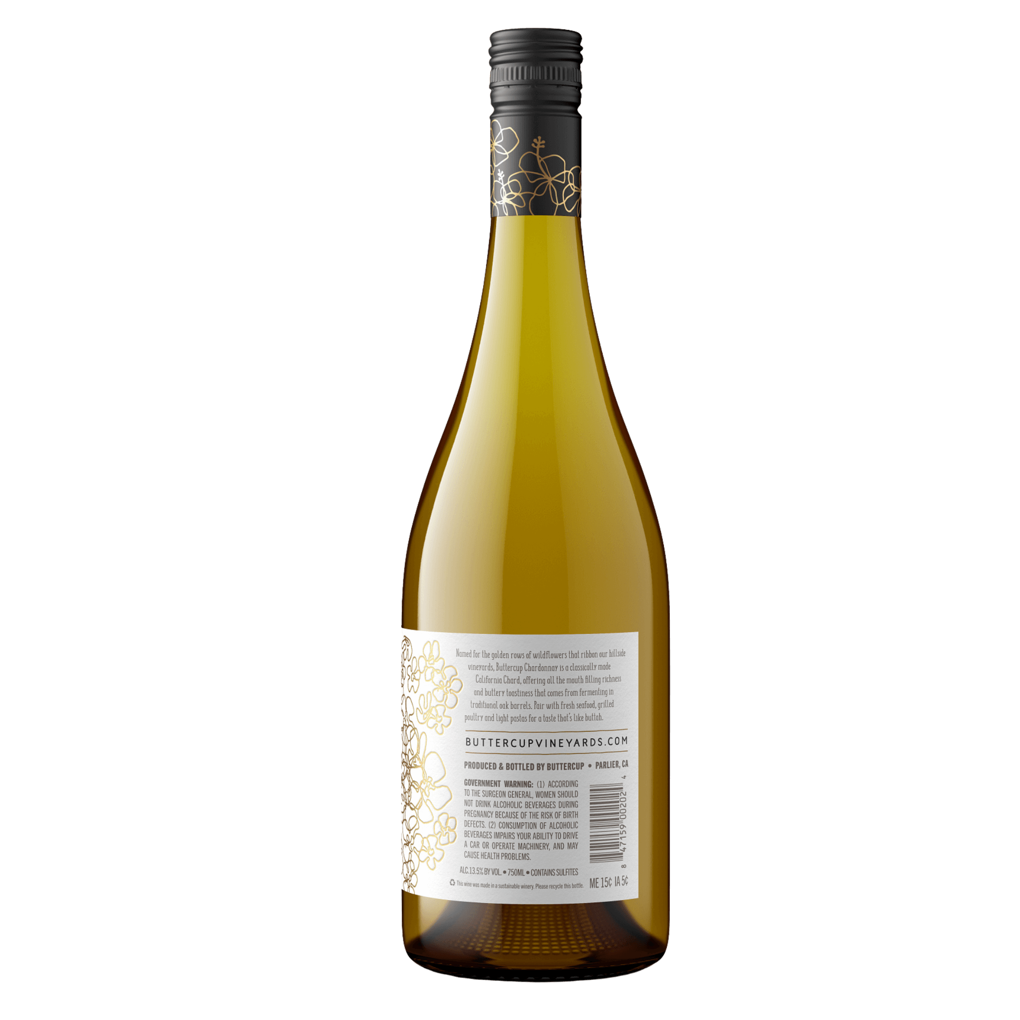 Buttercup Chardonnay 2024 Hvidvin Bagside