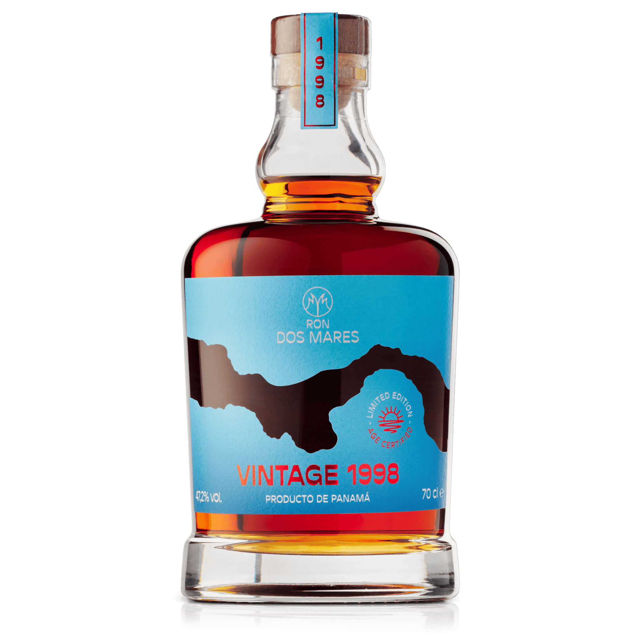 Ron Dos Mares Vintage 1998 Vintage Limited Edition 26 År Panama Rom Flaske