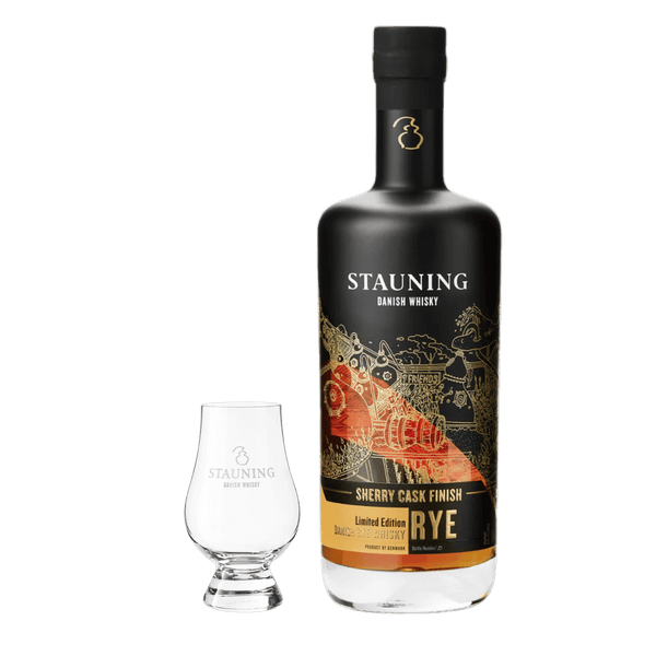 Stauning Rye Sherry Cask Finish og Gratis Stauning Whisky Glas