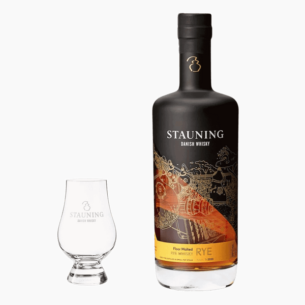 Stauning Whisky Rye Flaske og Gratis Stauning Glas