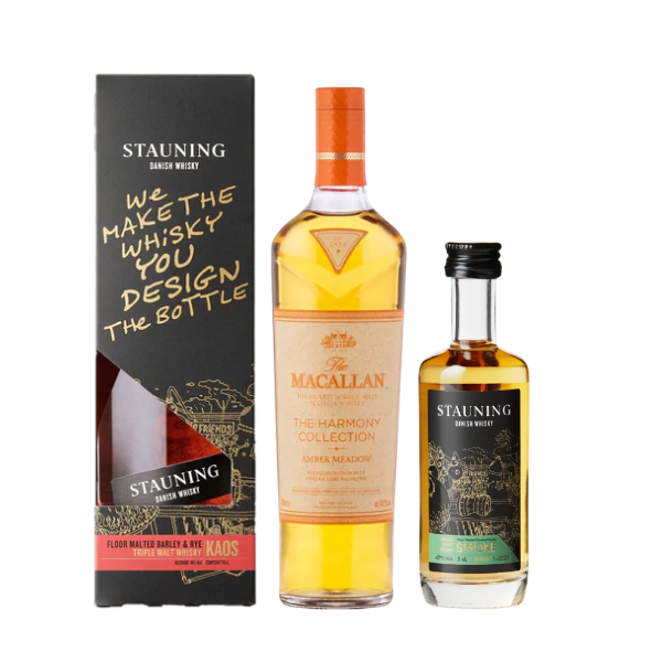 Stauning KAOS Design Edition, The Macallan Amber Meadow & Stauning Smoke 5 cl