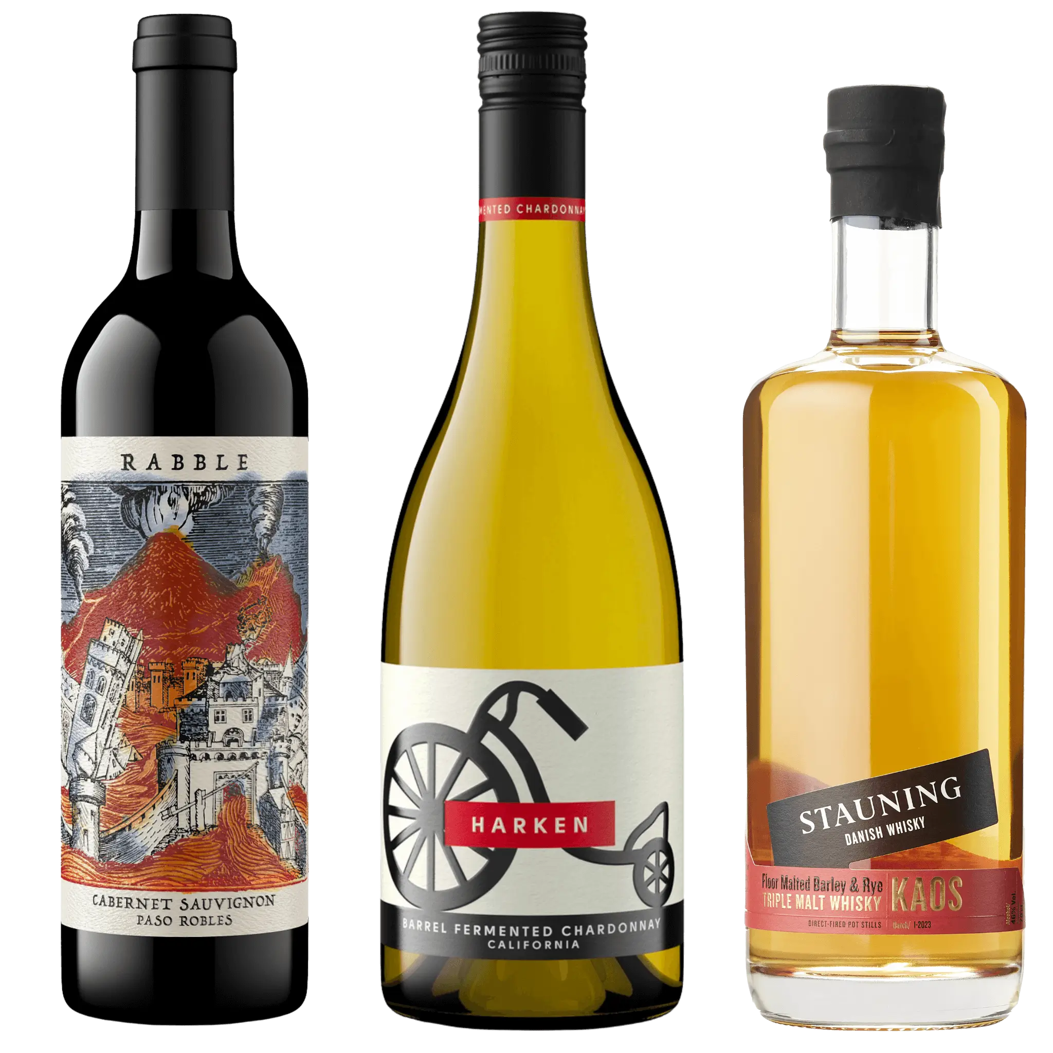 Vin & Whisky Smagepakke. Harken, Rabble & Stauning KAOS