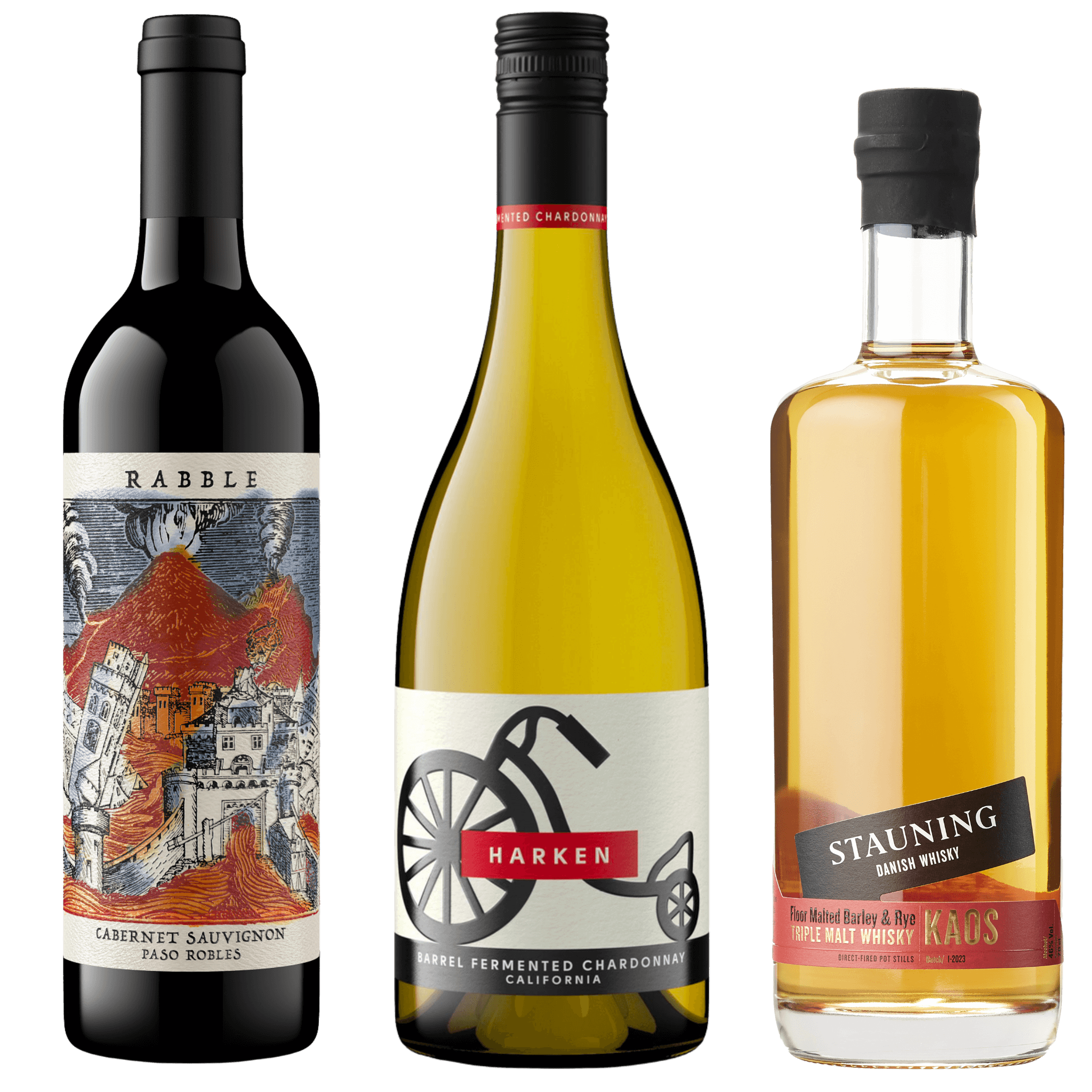 Vin & Whisky Smagepakke. Harken, Rabble & Stauning KAOS