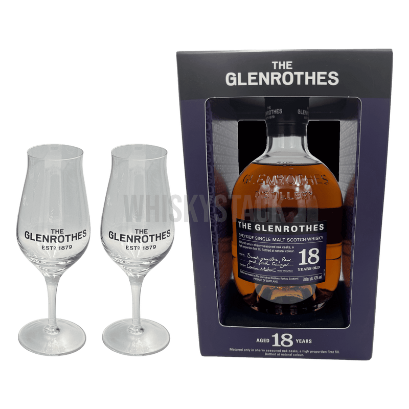 Glenrothes 18 Years Old Single Malt Whisky + 2 Glenrothes Copita Whiskyglas