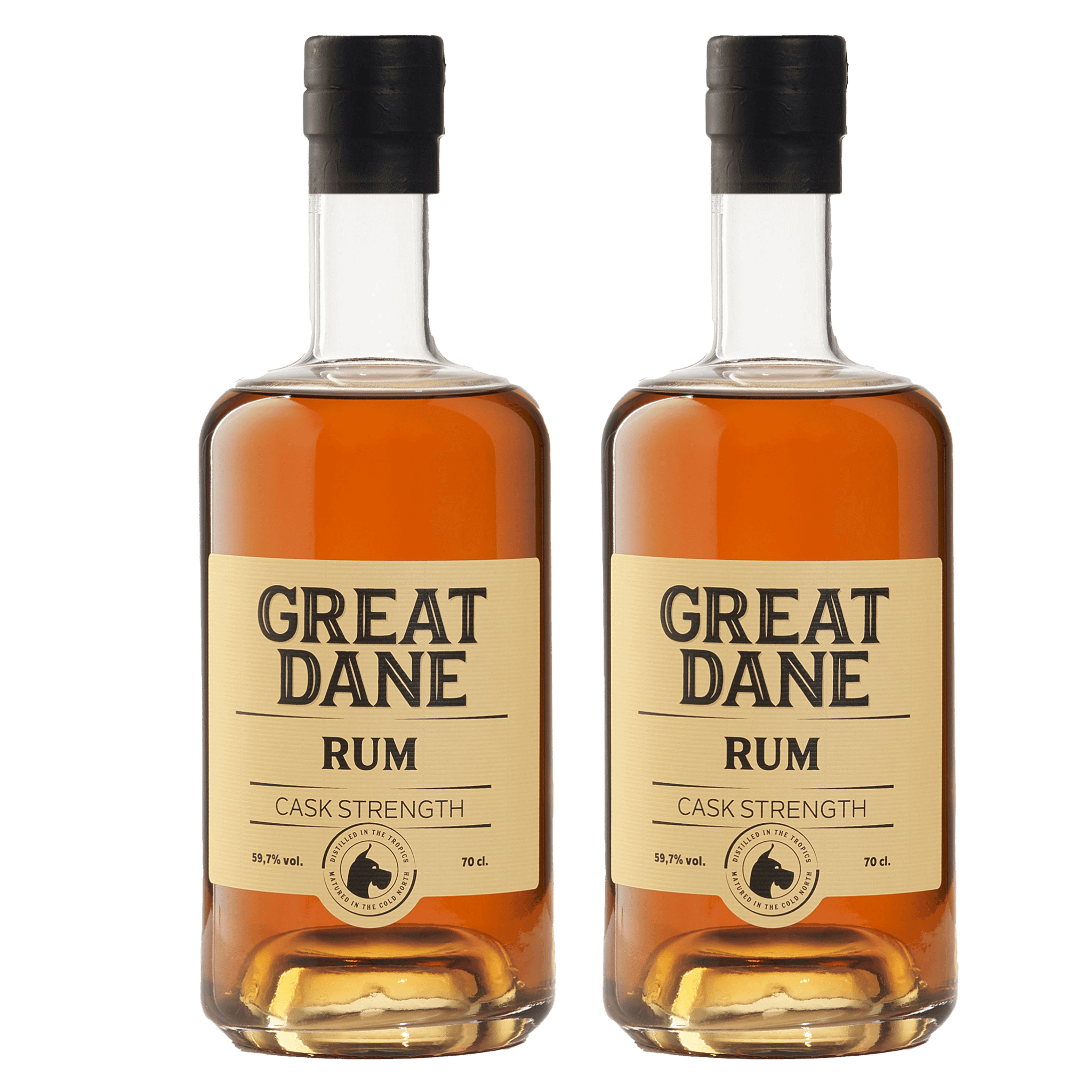 Great Dane Cask Strength Rum – 2 flasker i en eksklusiv pakke med intens smagsdybde