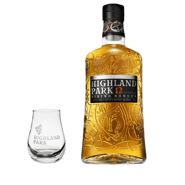 Highland Park 12 Years Old Whisky med Eksklusivt Whisky Glas