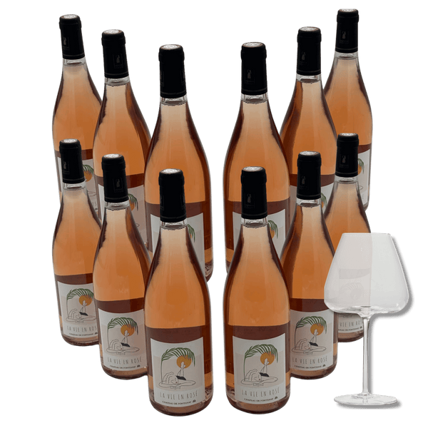 12 Stk. La Vie en Rosé + Bourgogneglas