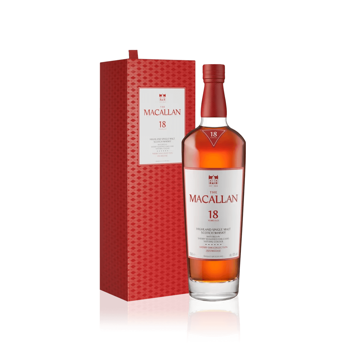 The Macallan Sherry Oak 18 YO 2025 – Single Malt Whisky Flaske og Boks