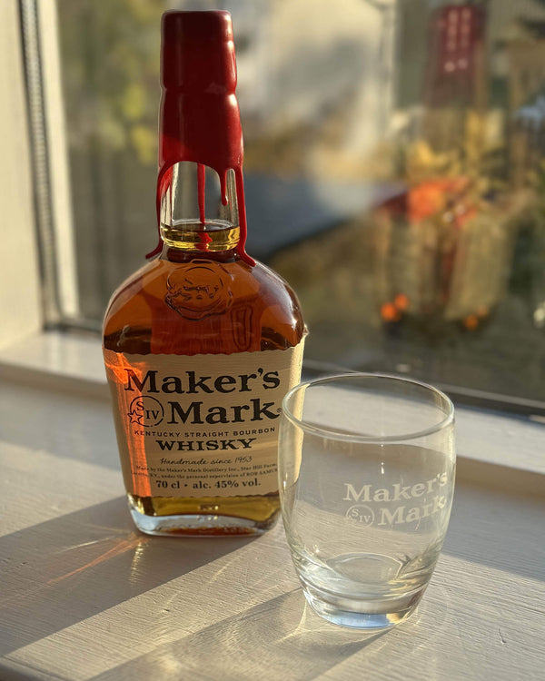 Maker's Mark Bourbon Whisky + Gratis Maker's Mark Bourbon Whisky Glas