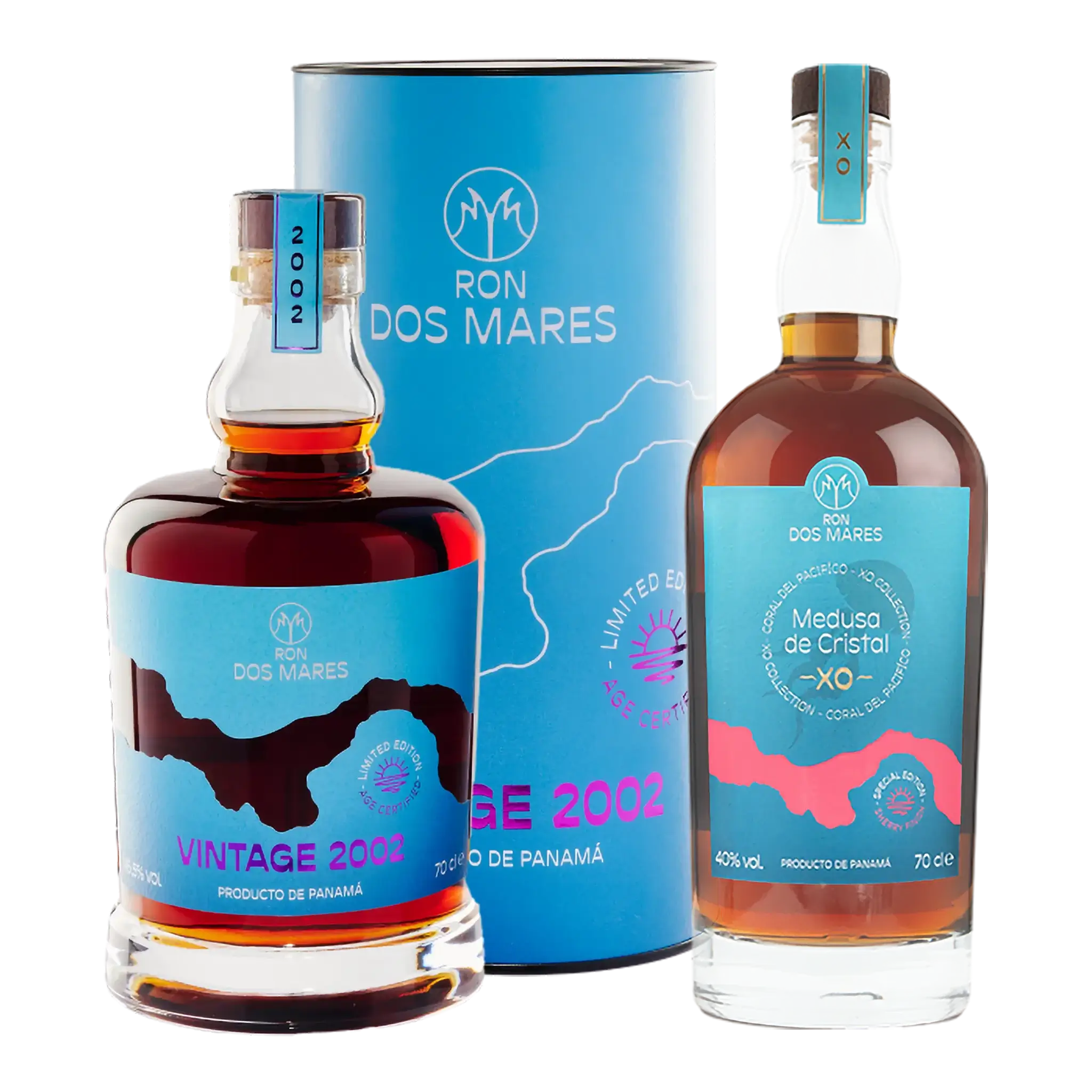 Ron Dos Mares Vintage 2002 Limited Edition 22 år + GRATIS Medusa de Cristal XO