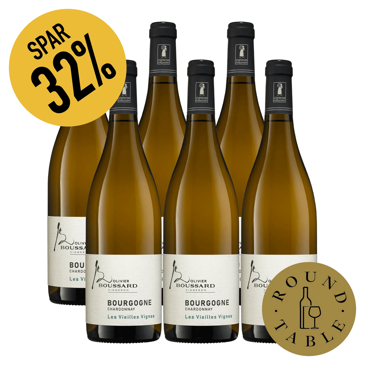 6 fl. Boussard Bourgogne Blanc Chardonnay Cuvée Les Vieilles Vignes 2023 (Round Table)