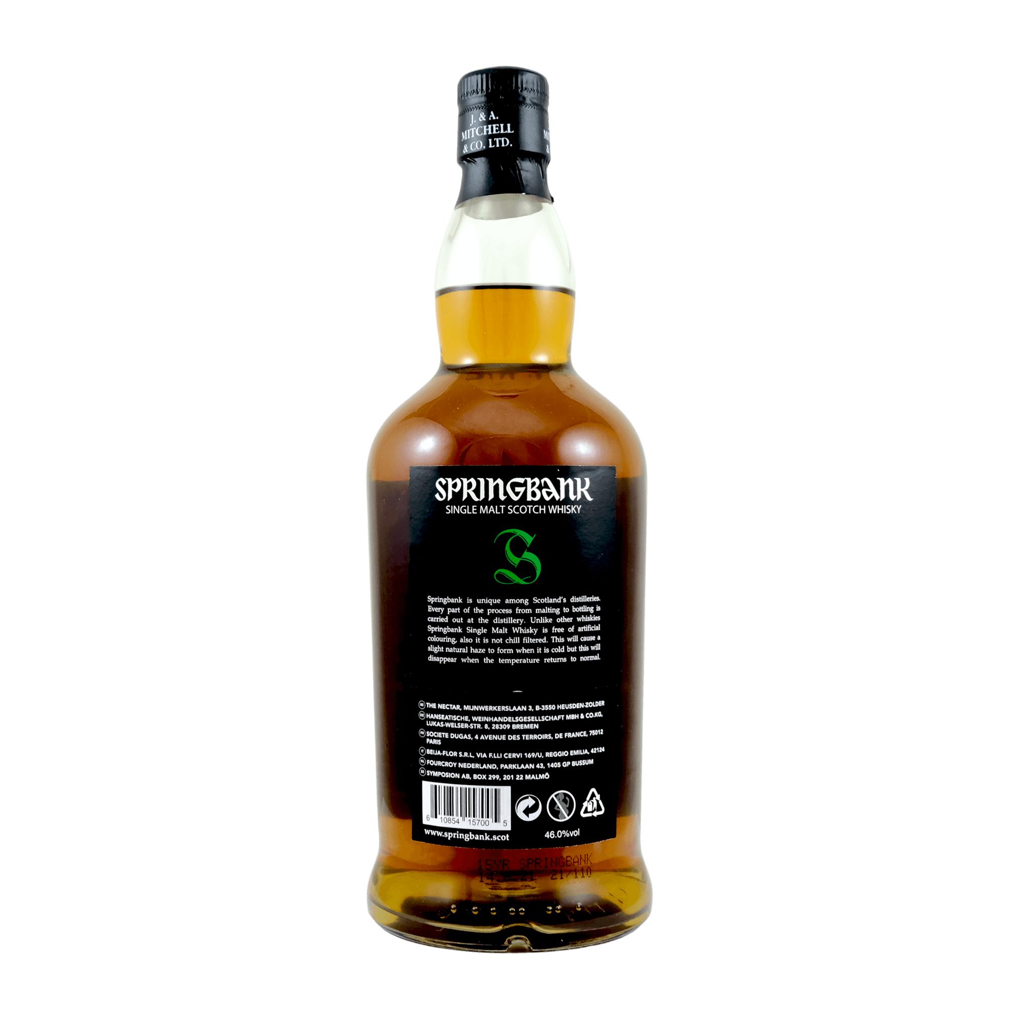 Springbank 15 Year Old 2021 Whisky Whiskystack Back