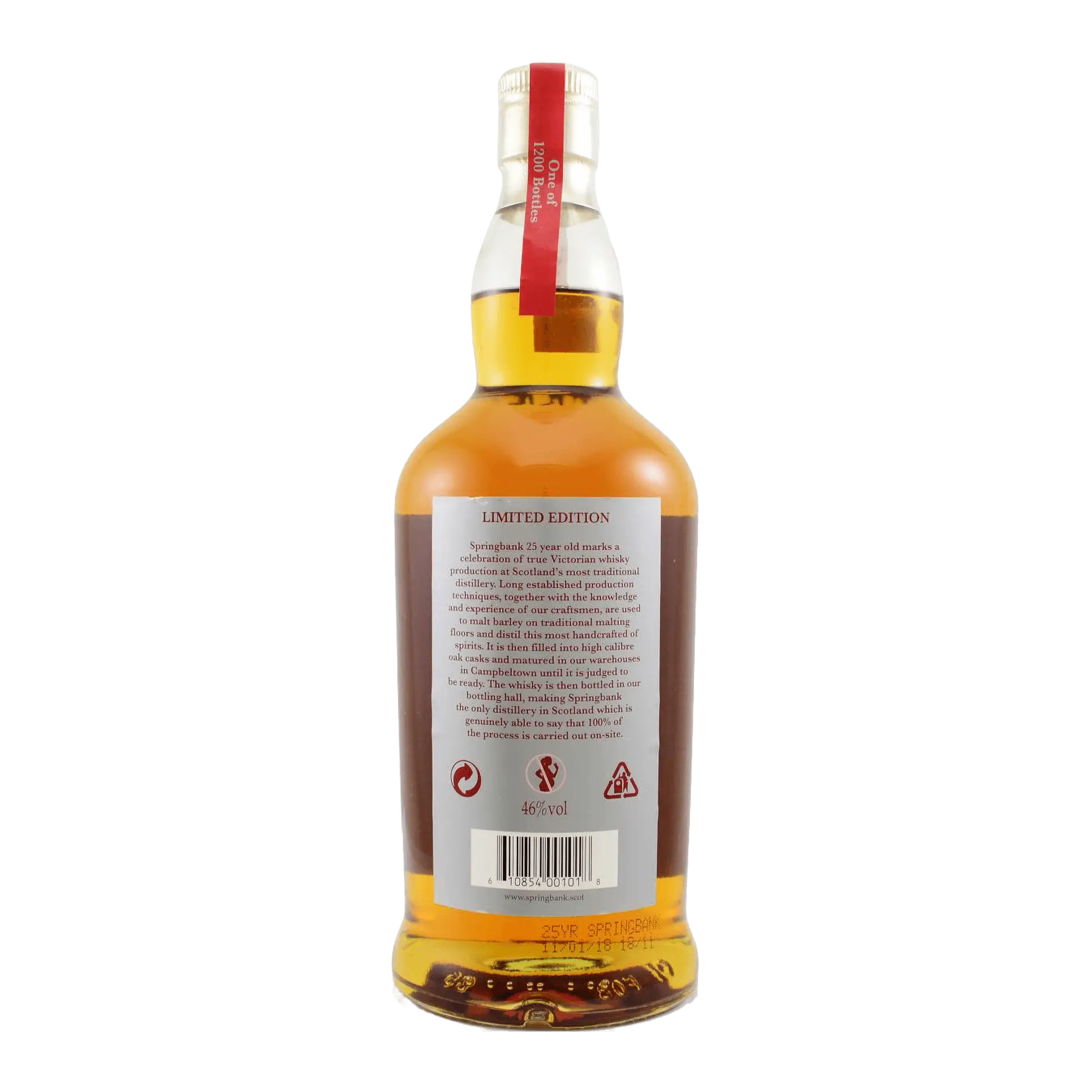 Springbank 25 Year Old 2018 Whisky Whiskystack Back