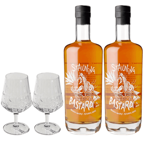 Stauning Bastard – 2 Flasker + 2 The Bullet Whiskyglas
