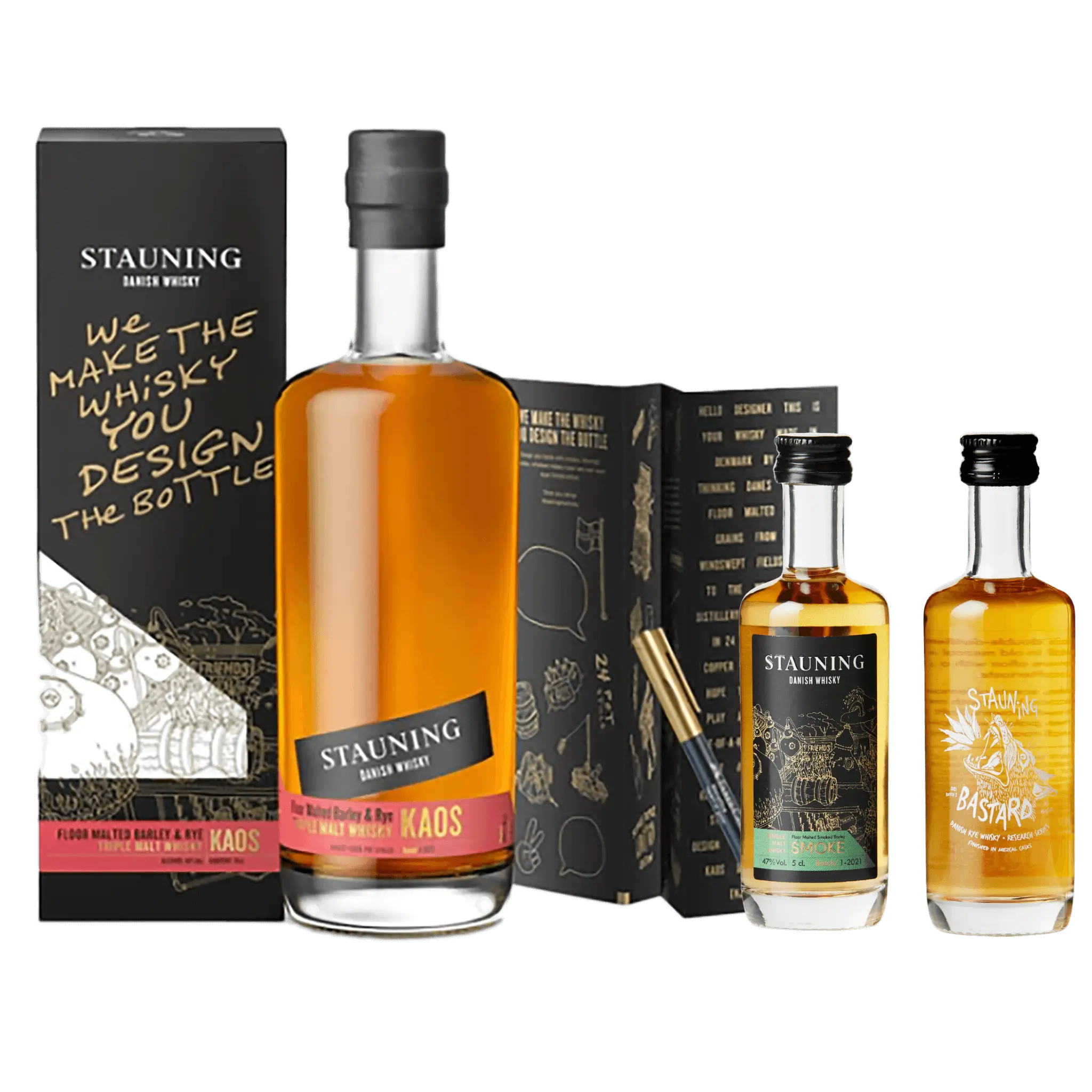 Stauning KAOS Design Edition – Eksklusivt whiskysæt med Stauning Smoke & Bastard minis