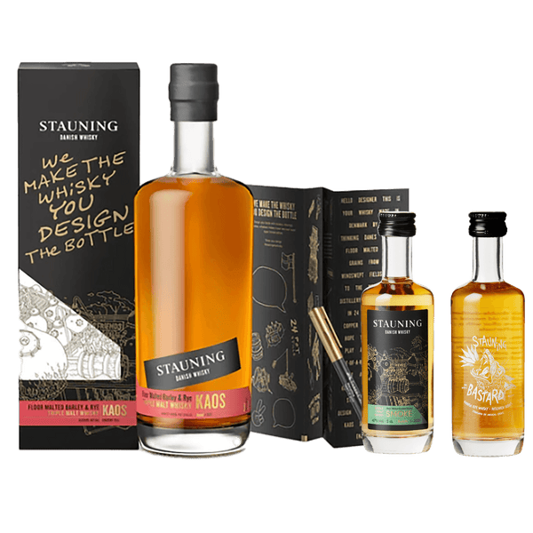 Stauning KAOS Design Edition – Eksklusivt whiskysæt med Stauning Smoke & Bastard minis