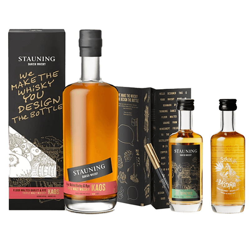 Stauning KAOS Design Edition – Eksklusivt whiskysæt med Stauning Smoke & Bastard minis