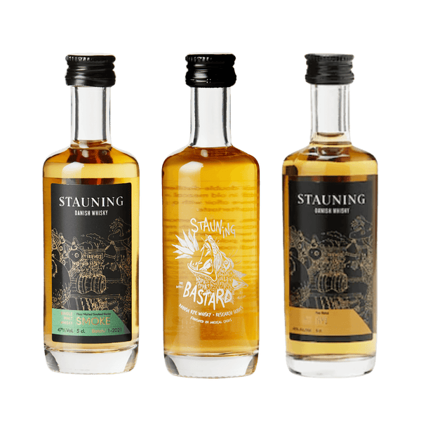 Stauning Whisky Smagsæt – Smoke, Bastard og Rye