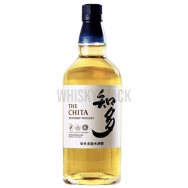 Suntory Chita japansk whisky flaske på enkel baggrund, fremviser dens glatte og sofistikerede smag