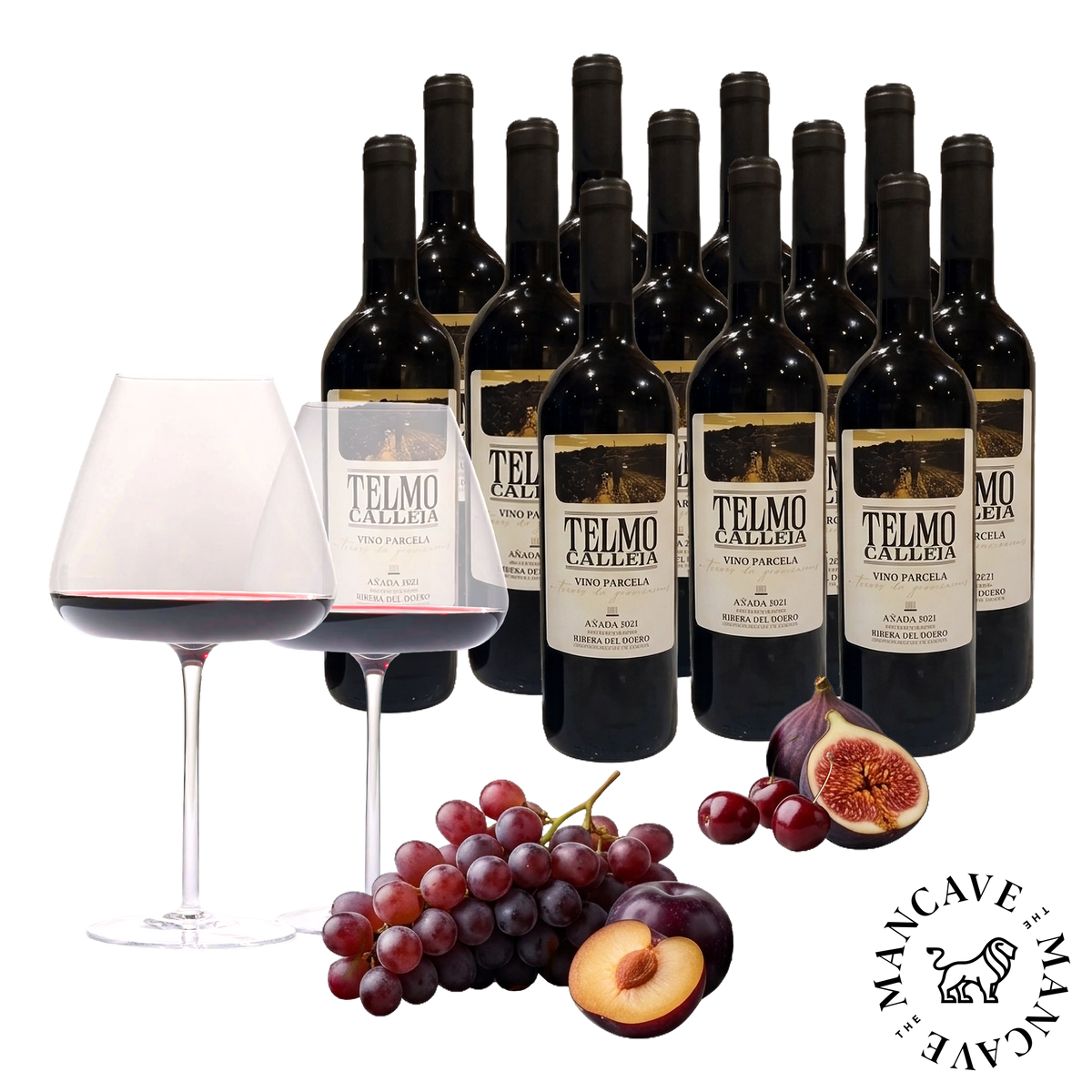 12 fl. Telmo Calleja 2023 + 2 stk. GRATIS Bold Bourgogne Glas