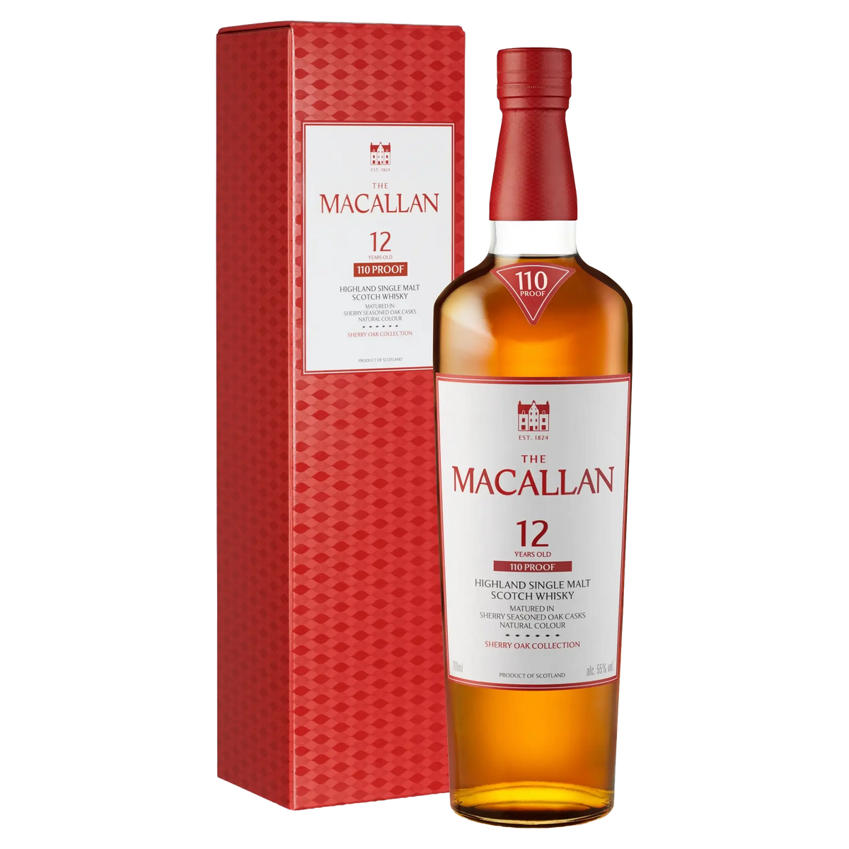 Macallan 12 Years Old 110 Proof Sherry Oak Whiskystack Whisky Set