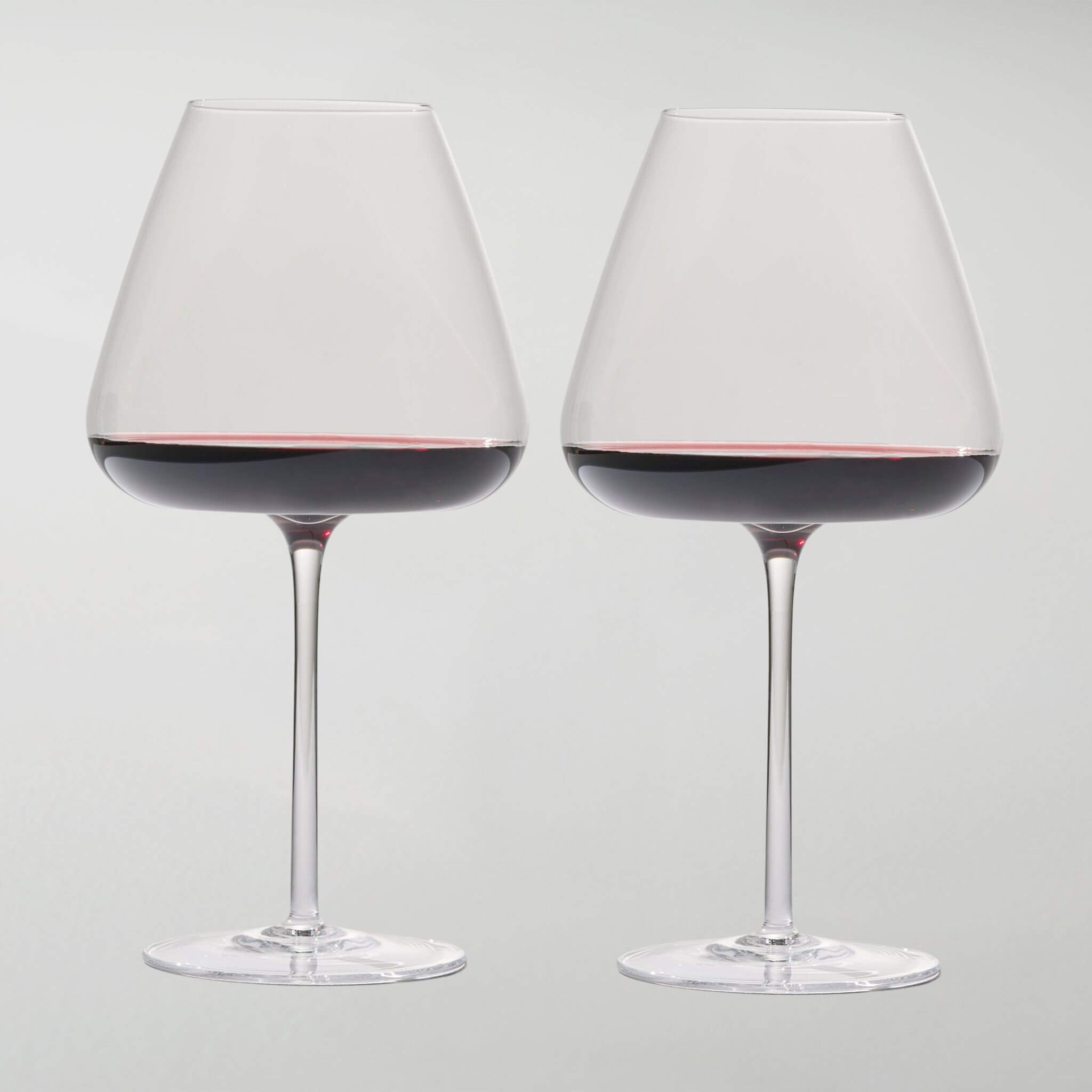 The Bold Bourgogne Glas - 2 Styk Fulde med Rødvin