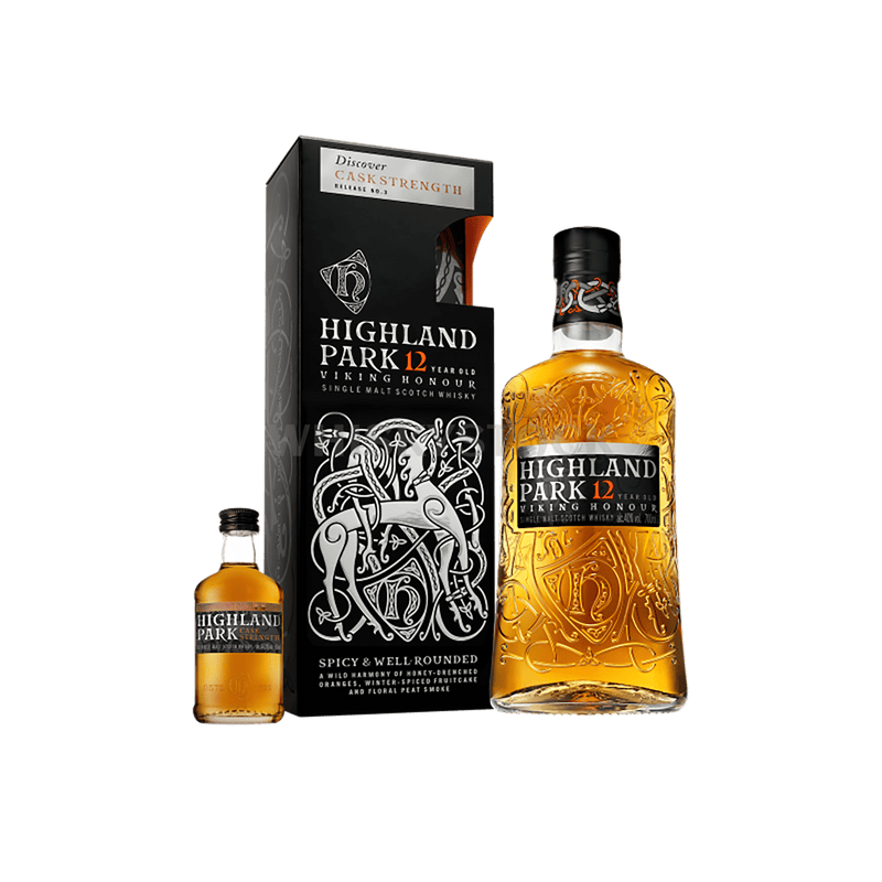 Highland Park 12 Års Whisky + 5 cl  Highland Park Cask Strength No. 3